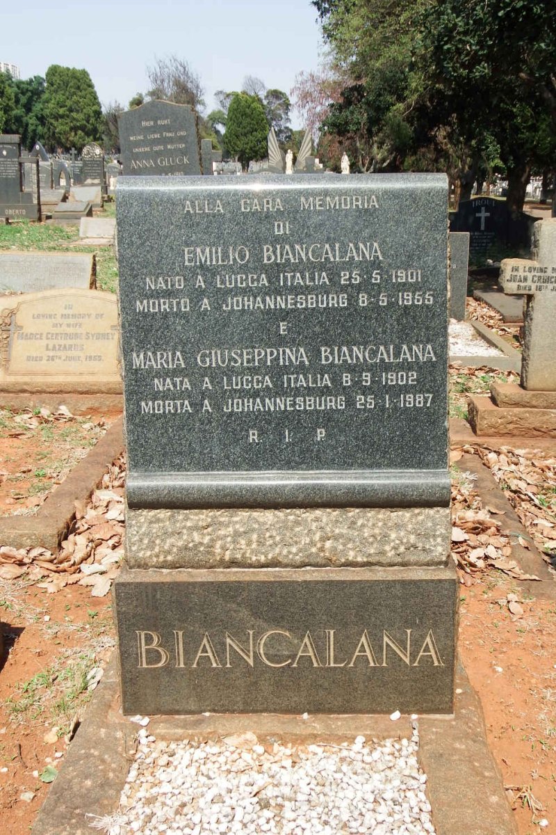 BIANCALANA Emilio 1901-1955 &amp; Maria Giuseppina 1902-1987