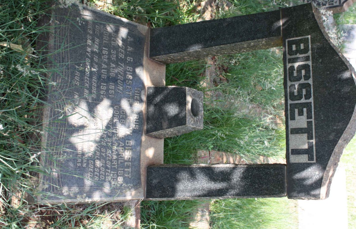 BISSETT G.W. 1881-1950 &amp; A.A.G. THERON 1881-1962
