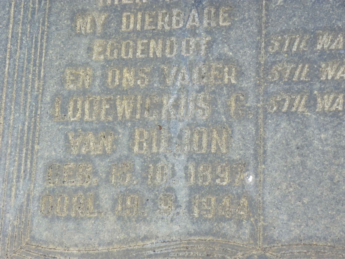 BILJON Lodewickus, van 1897-1944