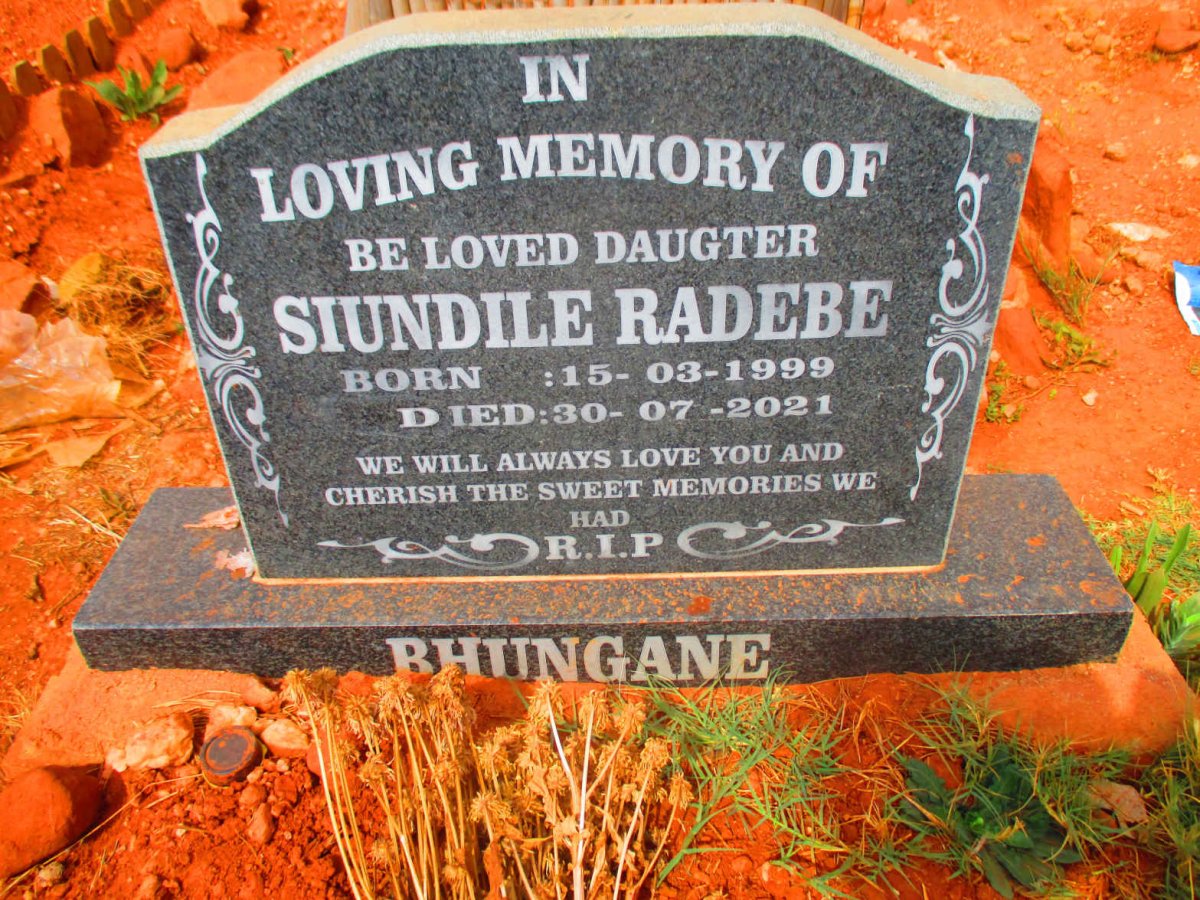 BHUNGANE Siundile Radebe 1999-2021