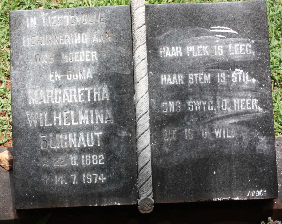 BLIGNAUT Margaretha Wilhelmina 1882-1974