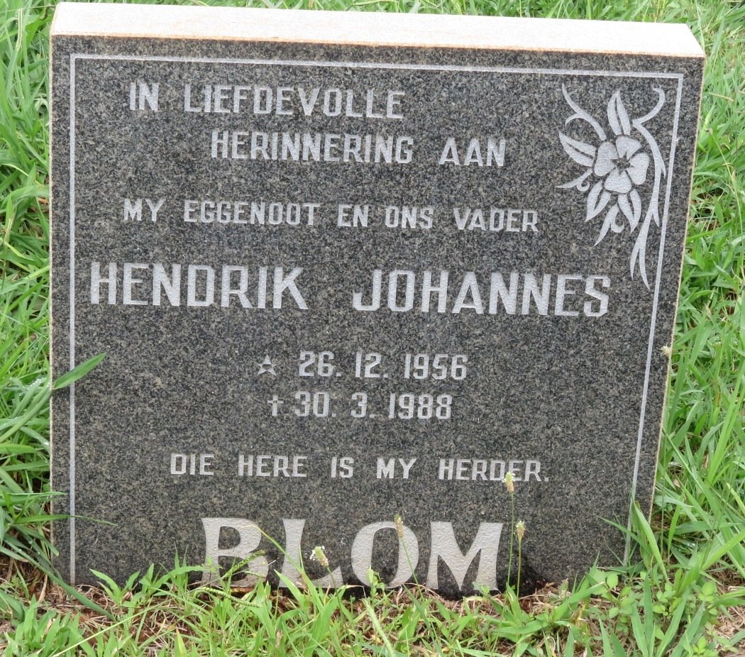 BLOM Hendrik Johannes 1956-1988