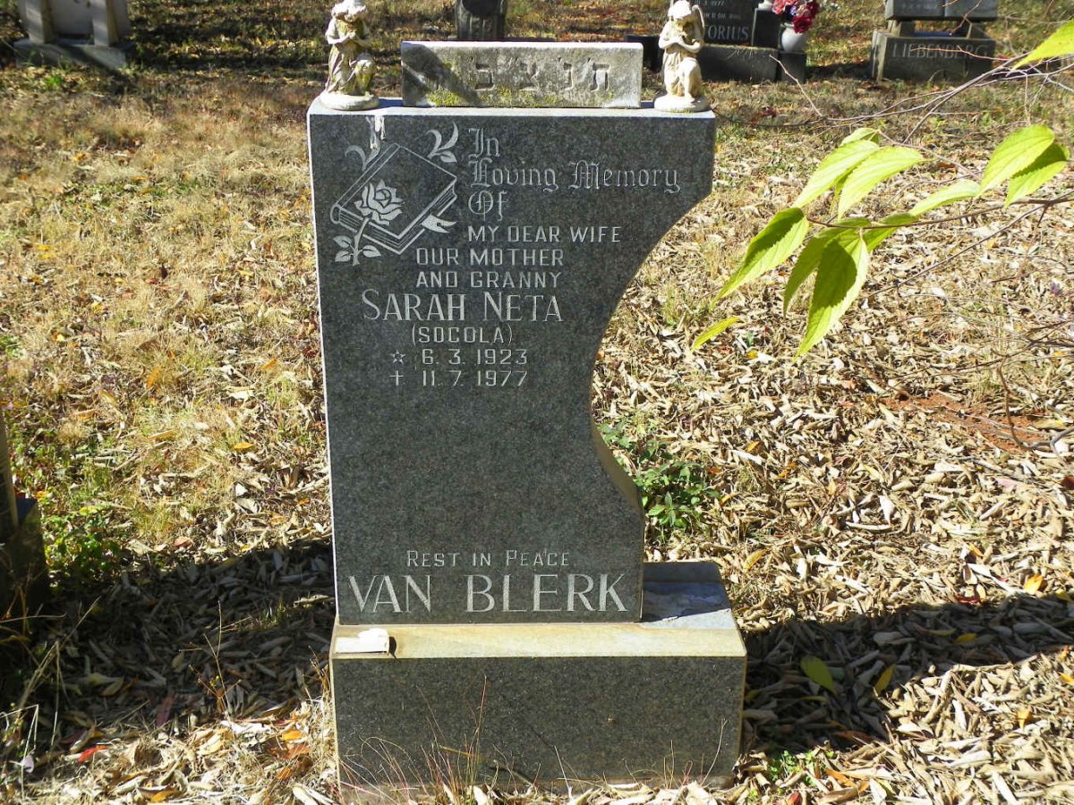 BLERK Sarah Neta, van nee SOCOLA 1923-1977