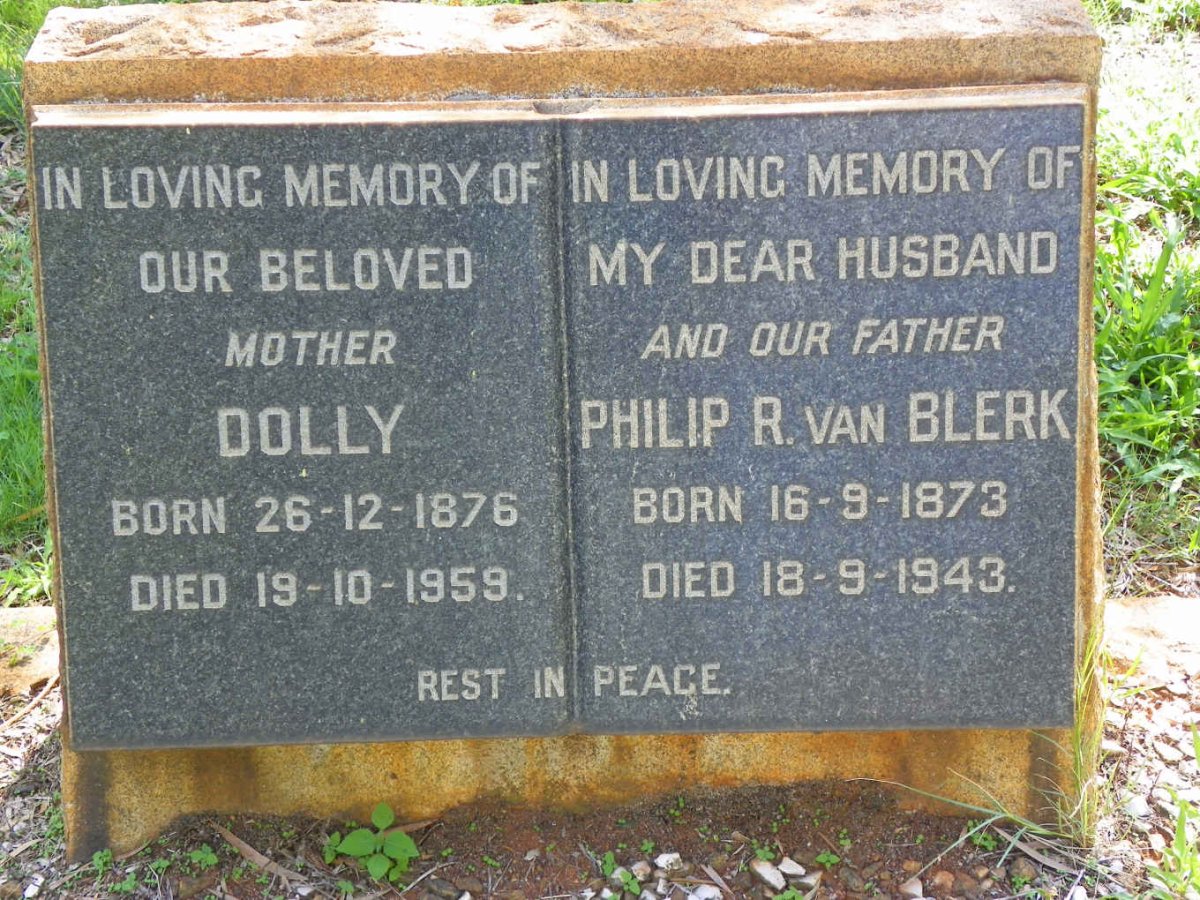 BLERK Philip R., van 1873-1943 &amp; Dolly 1876-1959