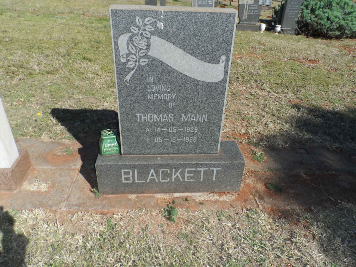 BLACKETT Thomas Mann 1929-1980