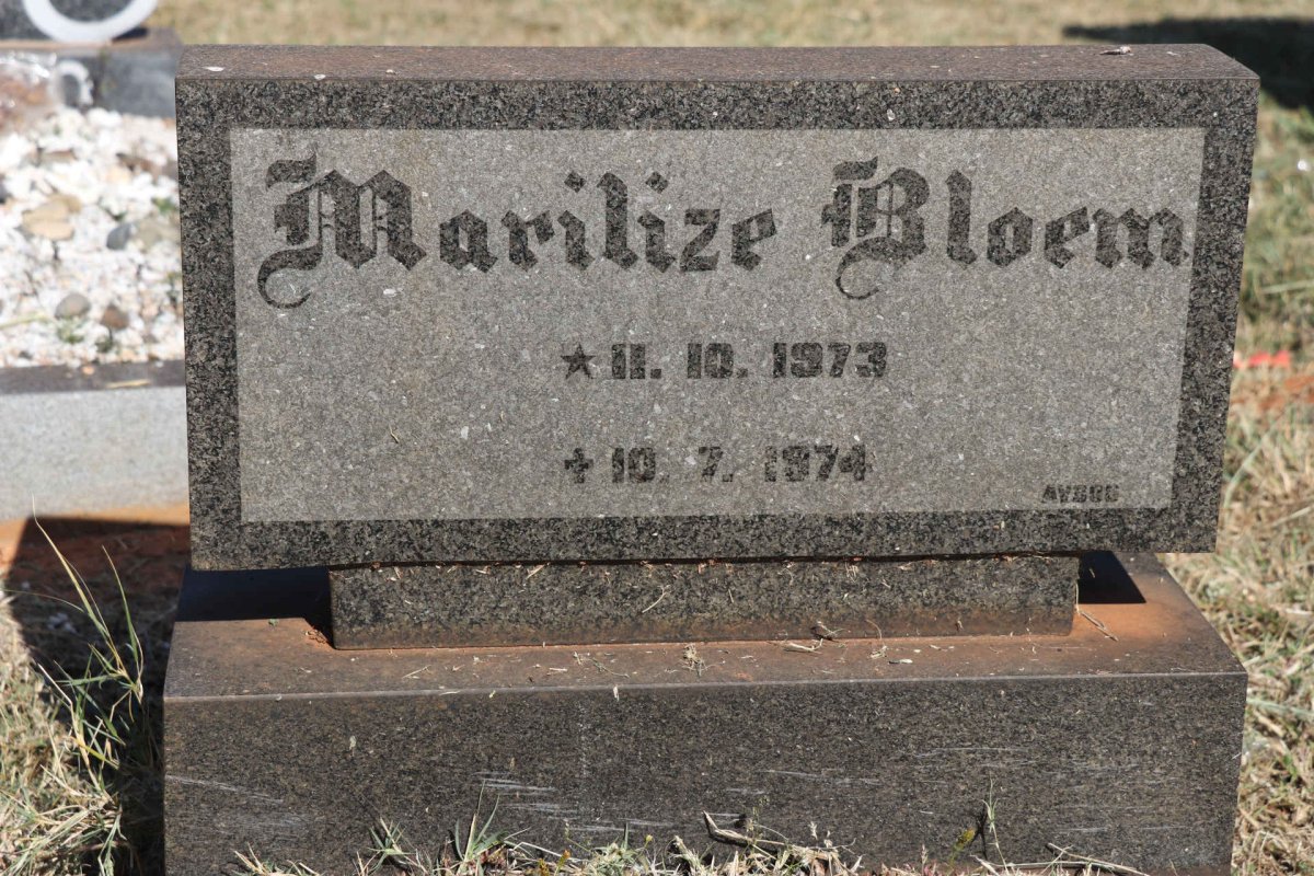 BLOEM Marilize 1973-1974