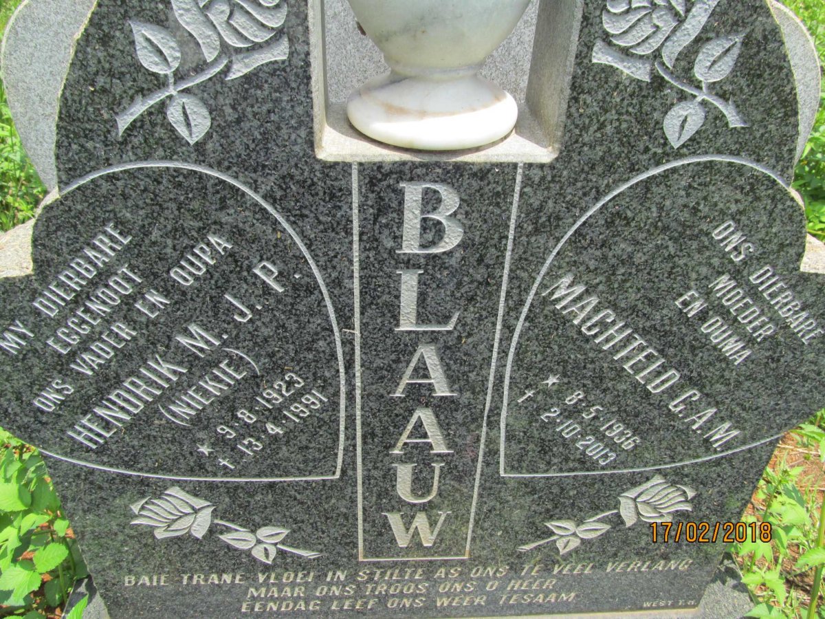 BLAAUW Hendrik M.J.P. 1923-1991 &amp; Machteld G.A.M. 1936-2013