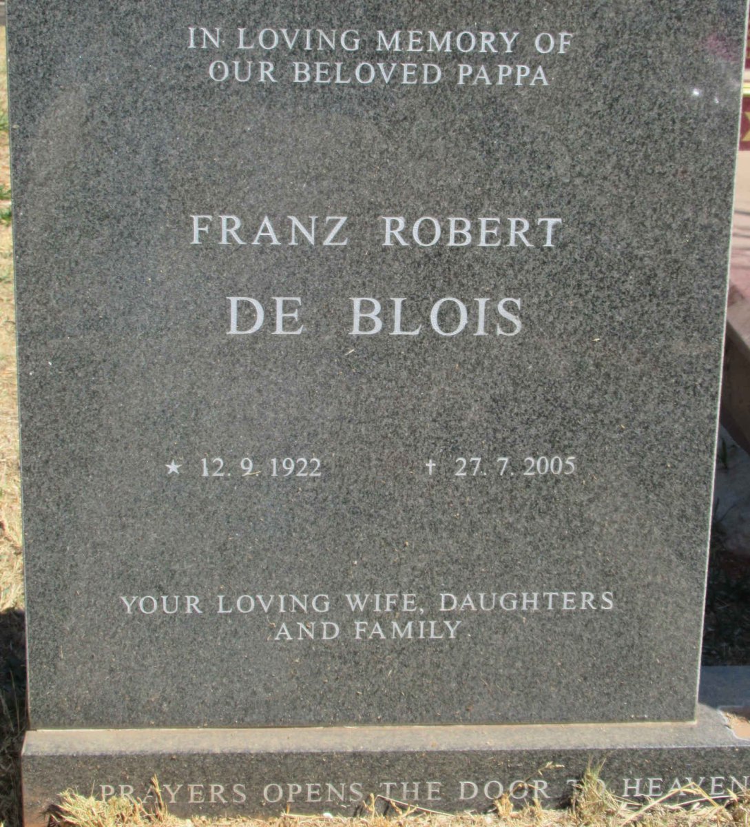 BLOIS Franz Robert, de 1922-2005
