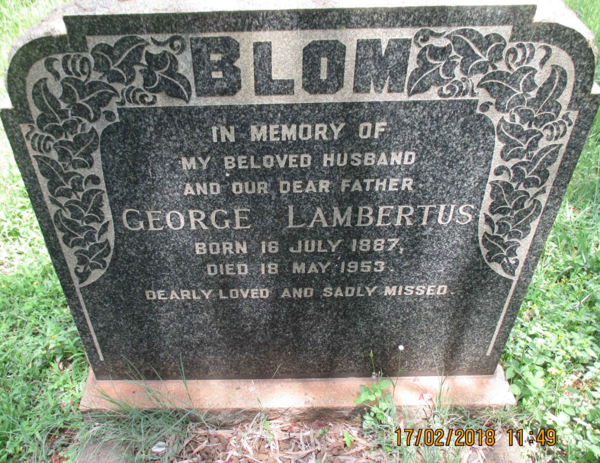 BLOM George Lambertus 1887-1953