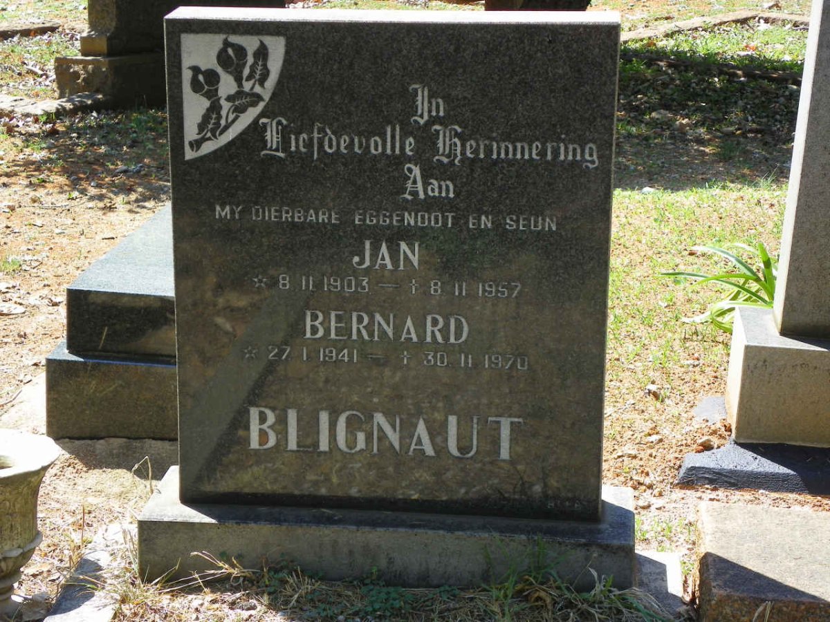 BLIGNAUT Jan 1903-1957 :: BLIGNAUT Bernard 1941-1970