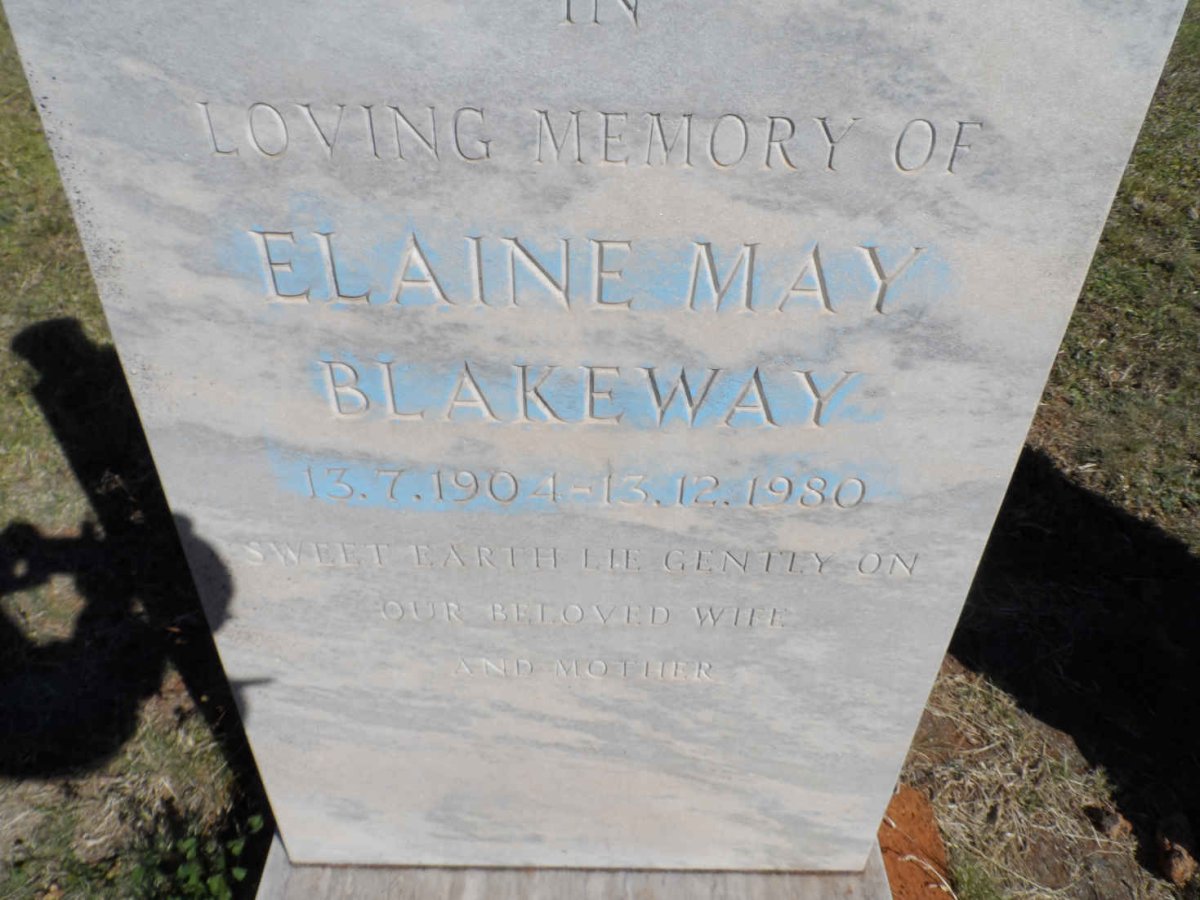 BLAKEWAY Elaine May 1904-1980