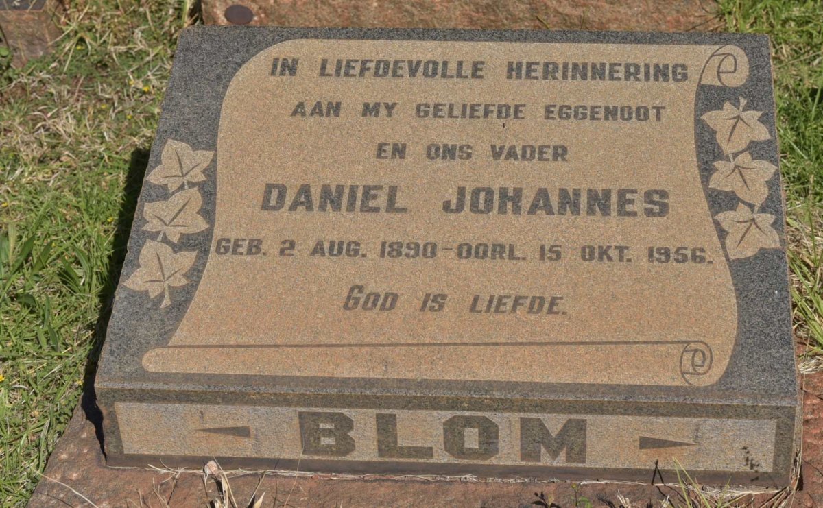 BLOM Daniel Johannes 1890-1956