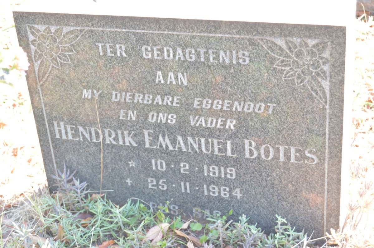 BOTES Hendrik Emanuel 1919-1964