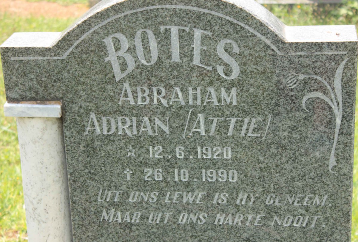 BOTES Abraham Adrian 1920-1990