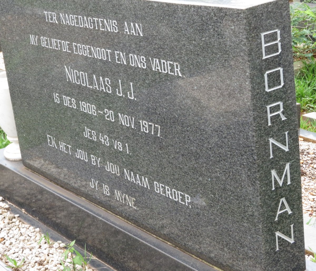 BORNMAN Nicolaas J.J. 1906-1977