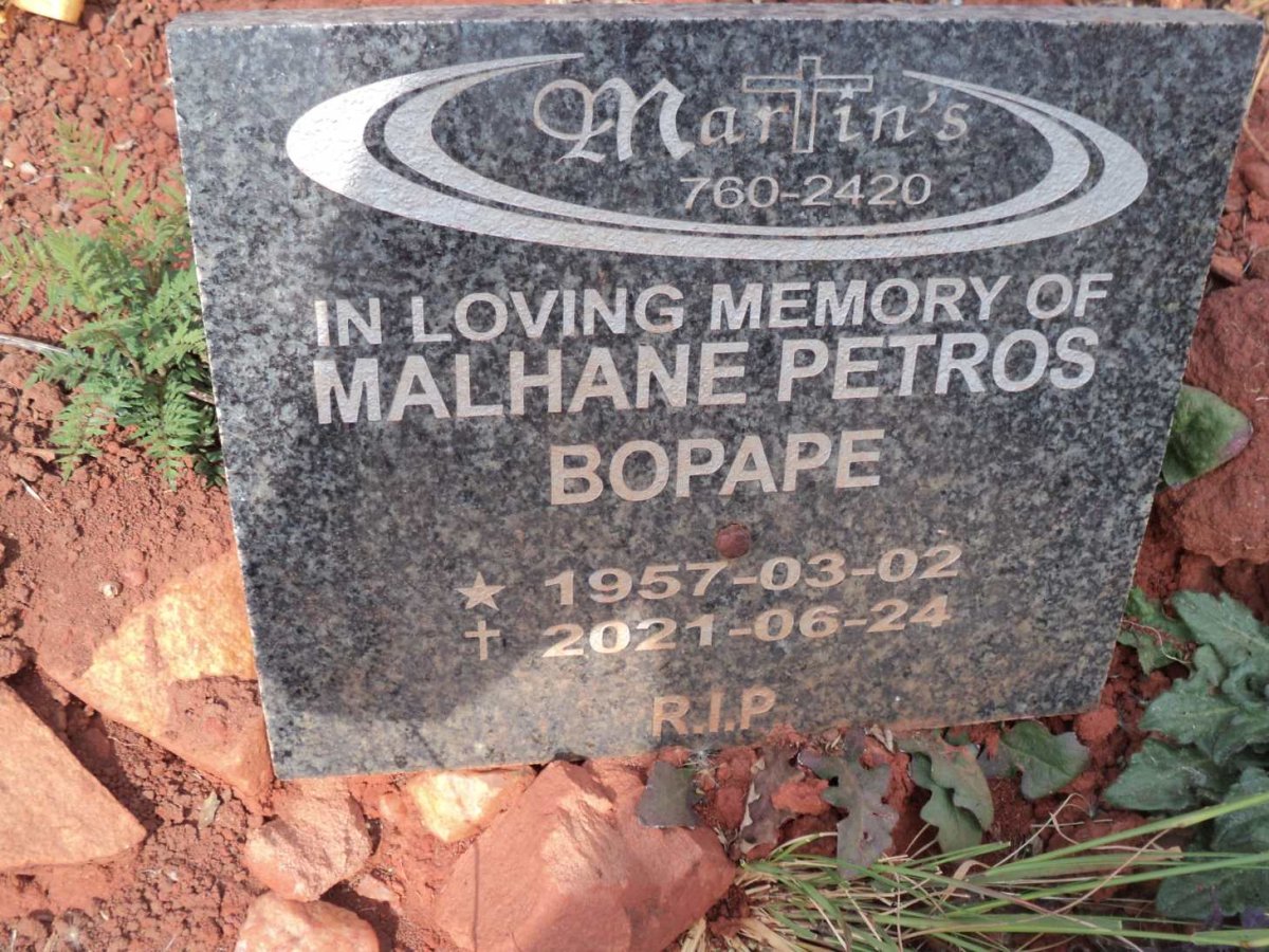 BOPAPE Malhane Petros 1957-2021