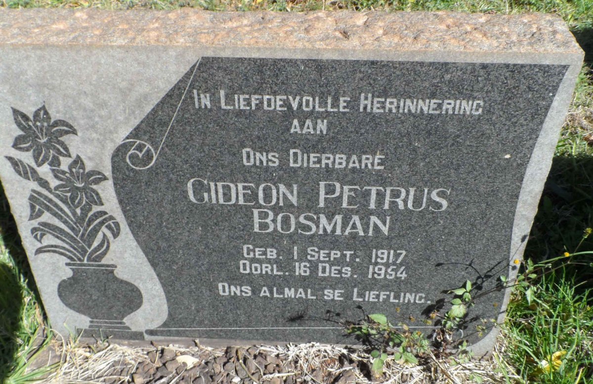BOSMAN Gideon Petrus 1917-1954