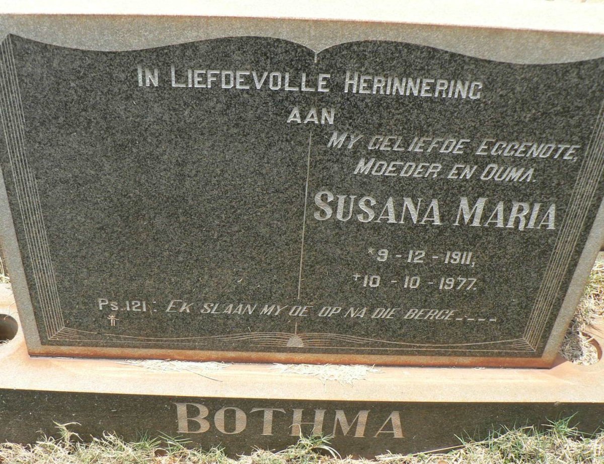 BOTHMA Susana Maria 1911-1977