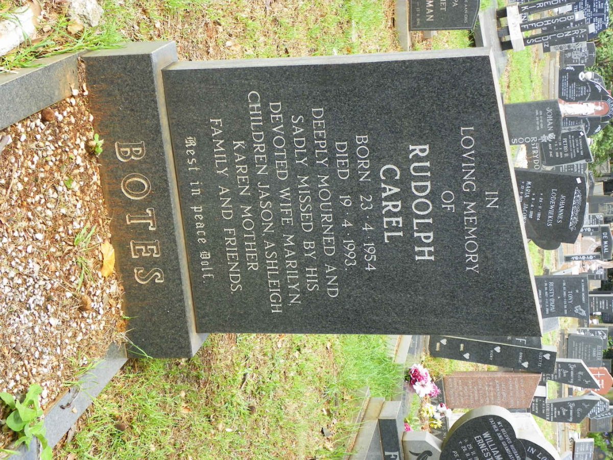 BOTES Rudolph Carel 1954-1993