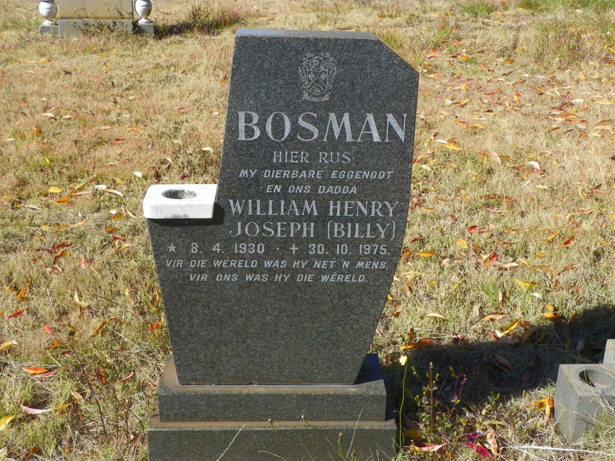 BOSMAN William Henry Joseph 1930-1975