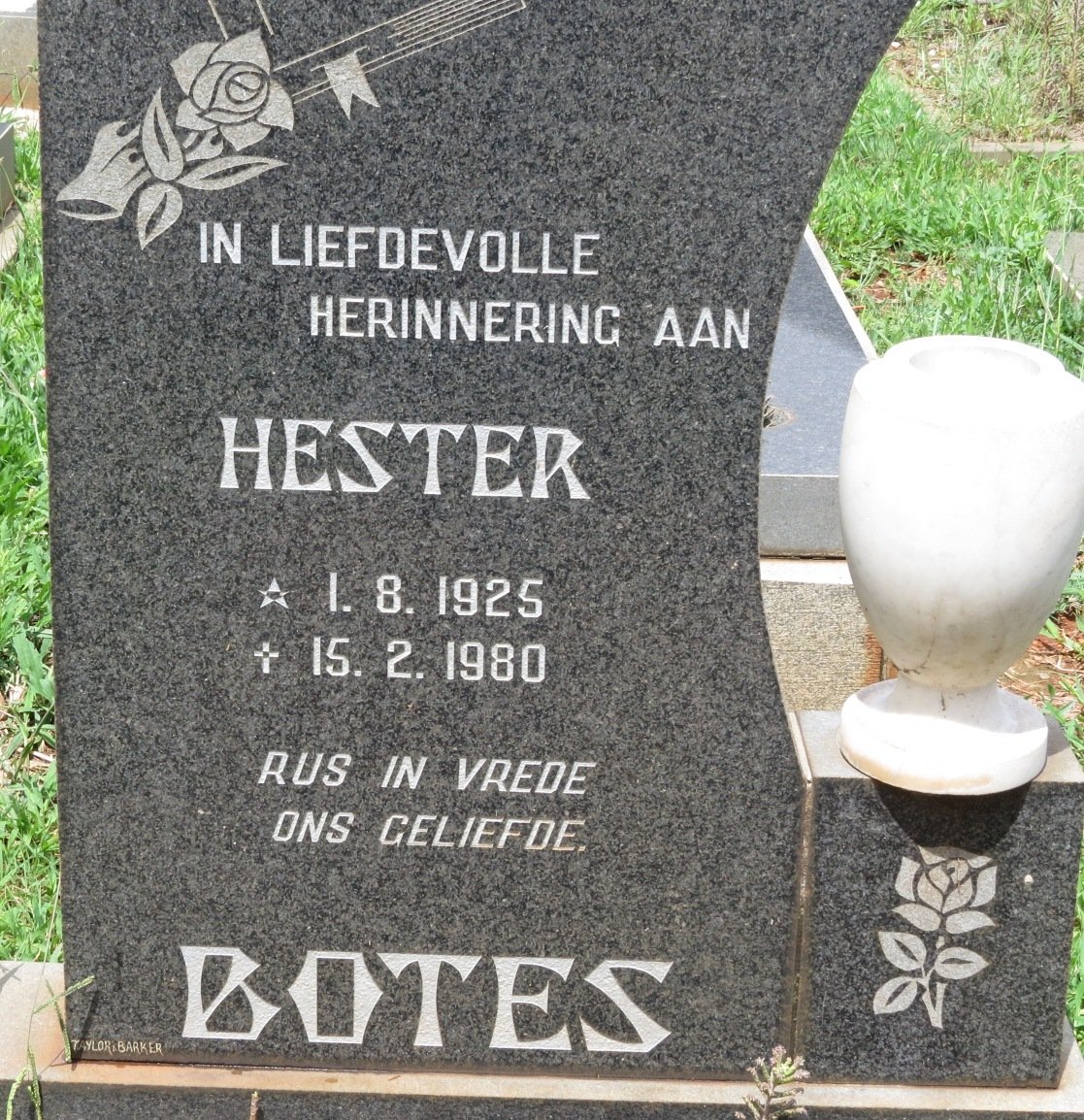 BOTES Hester 1925-1980