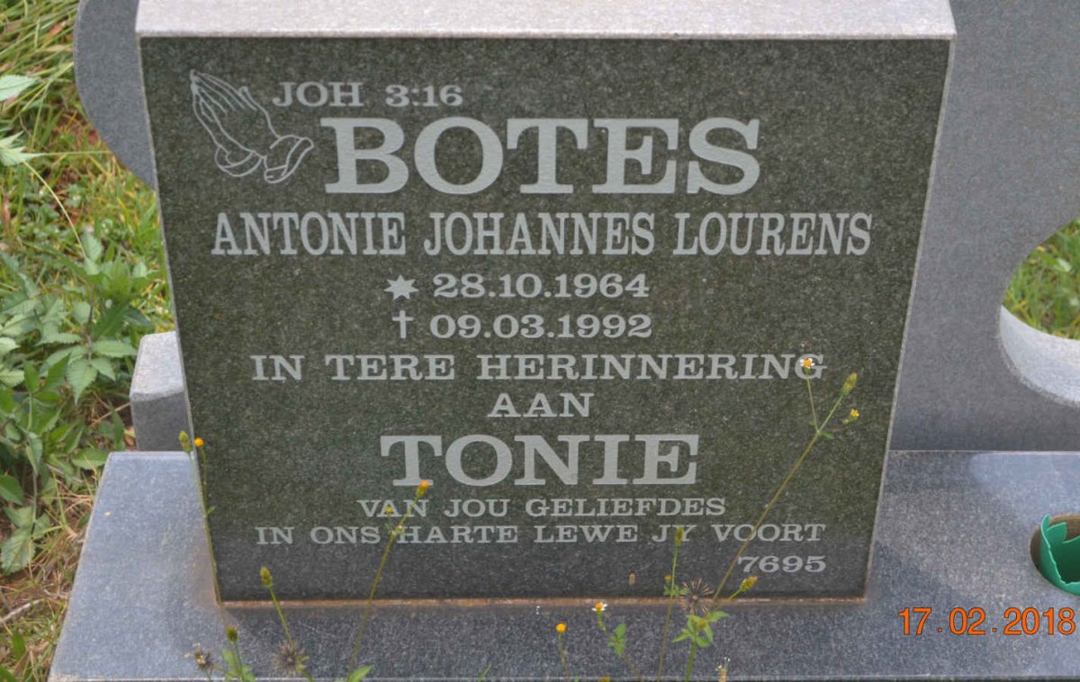 BOTES Antonie Johannes Lourens 1964-1992