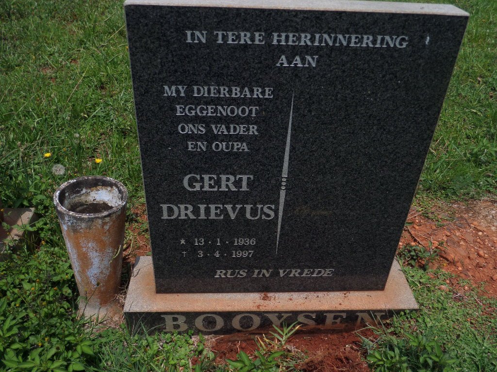 BOOYSEN Gert Drievus 1936-1997