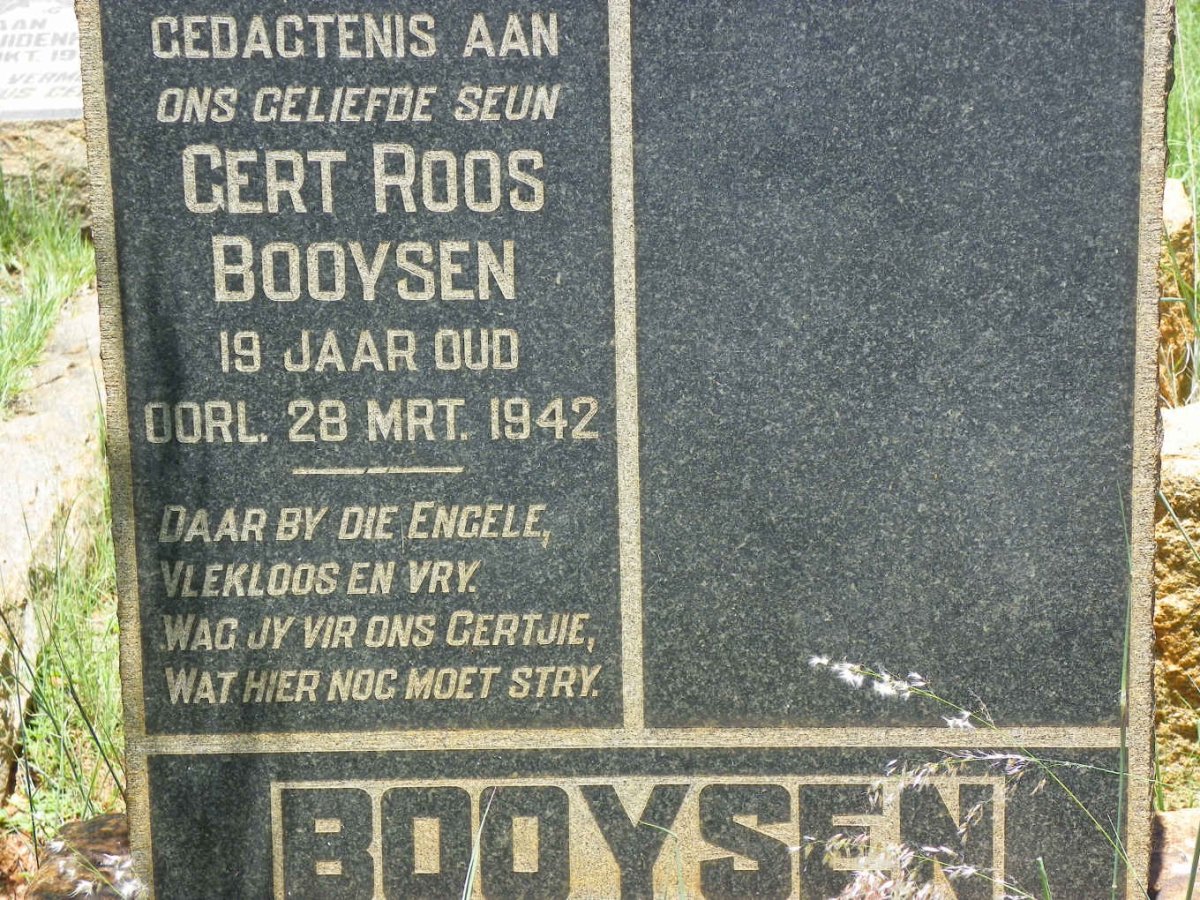 BOOYSEN Wessel Cornelius 1886-1948 :: BOOYSEN Gert Roos -1942