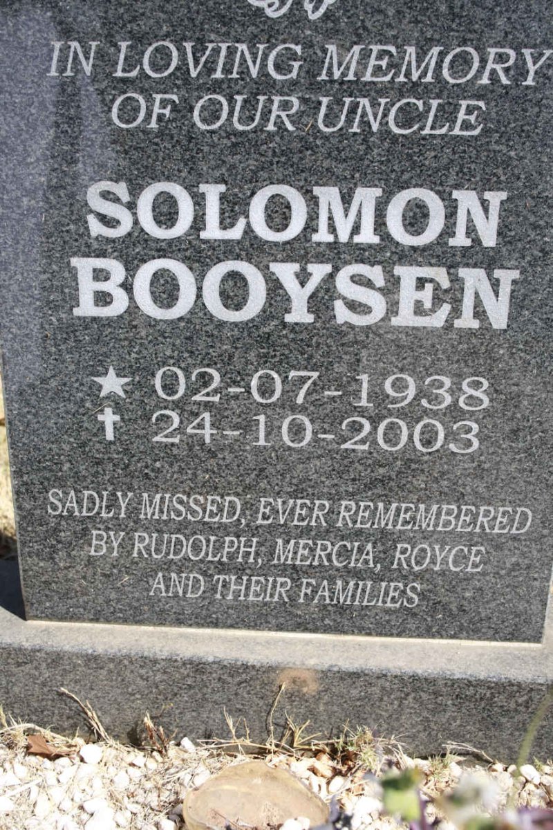 BOOYSEN Solomon 1938-2003