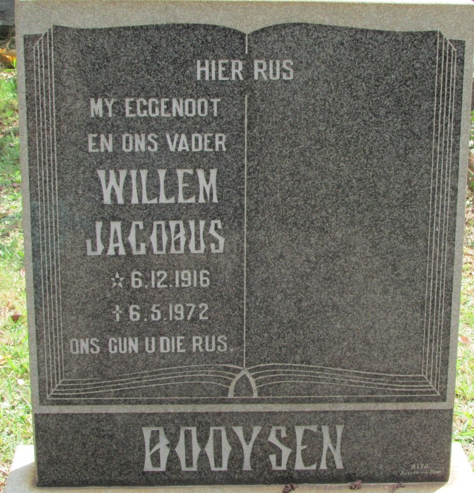 BOOYSEN Willem Jacobus 1916-1972