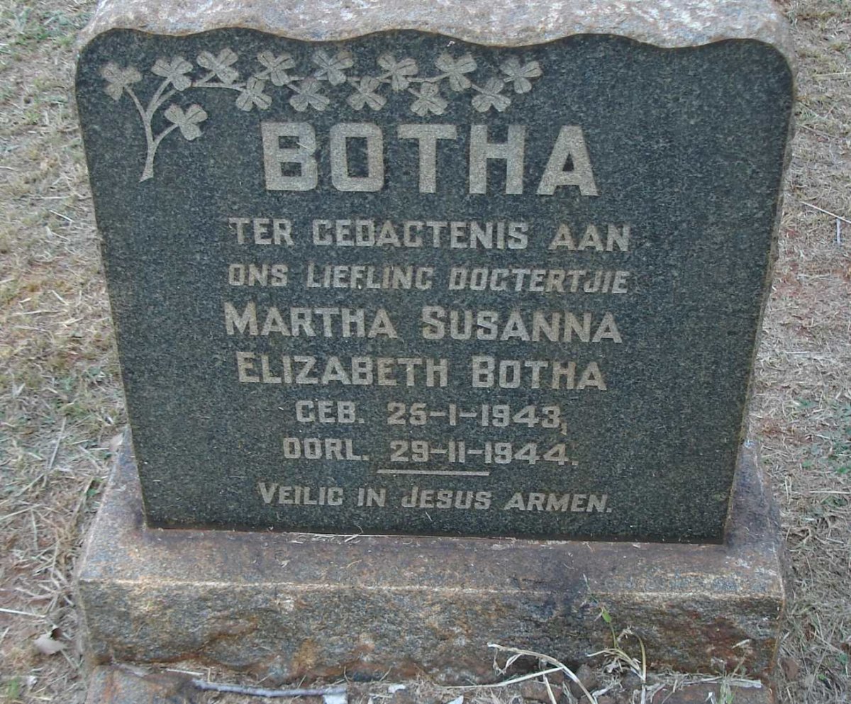 BOTHA Martha Susanna Elizabeth 1943-1944