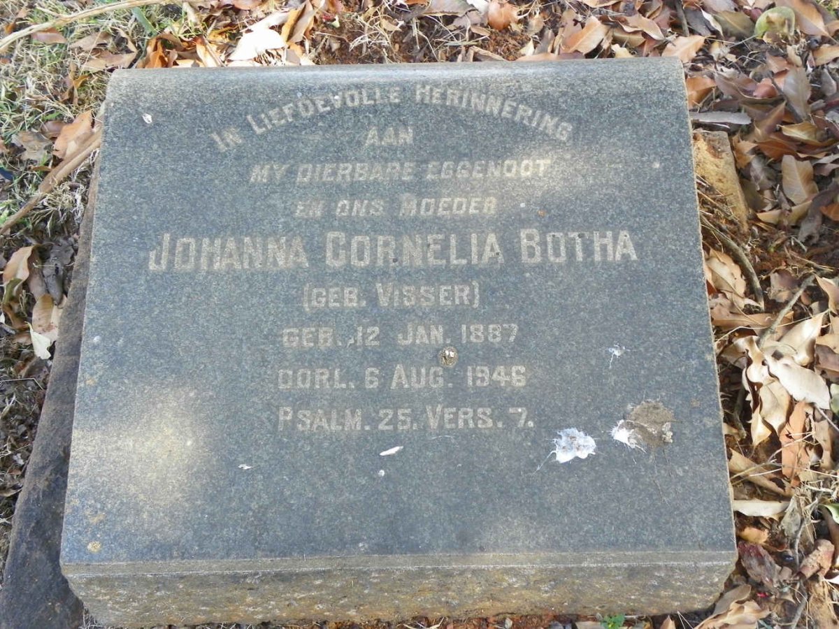 BOTHA Johanna Cornelia nee VISSER 1887-1946