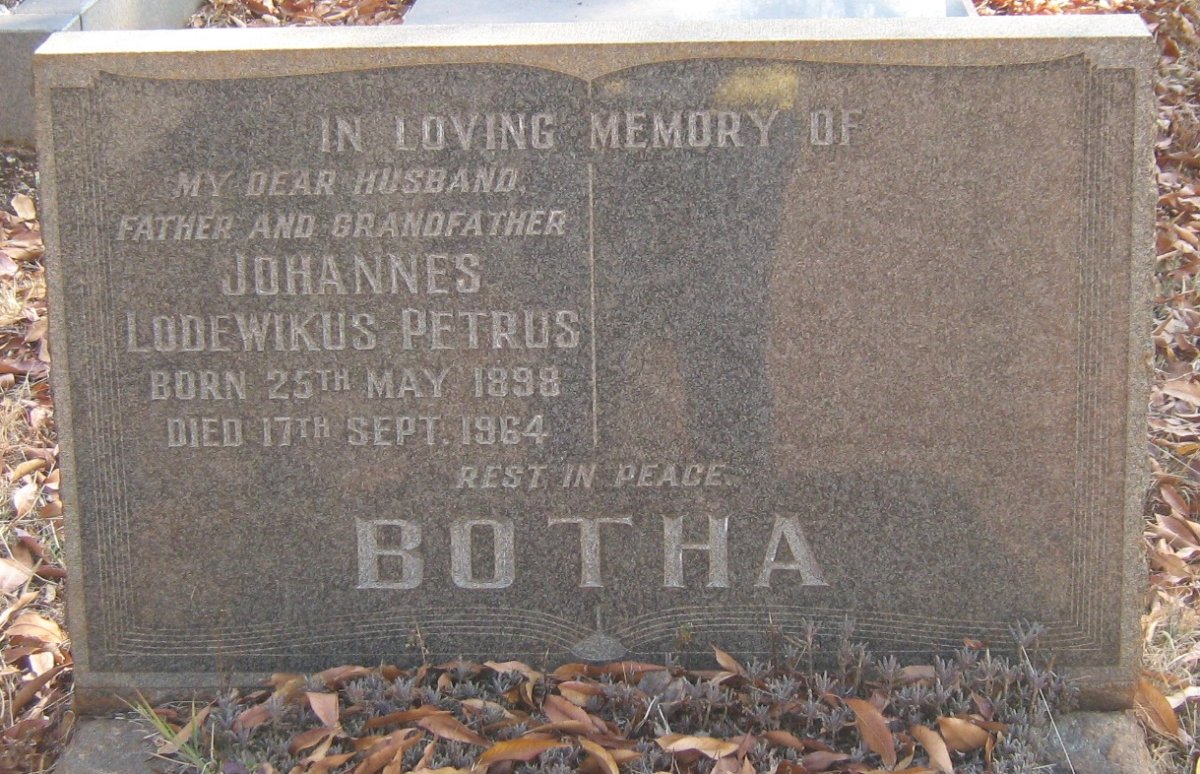 BOTHA Johannes Lodewikus Petrus 1898-1964