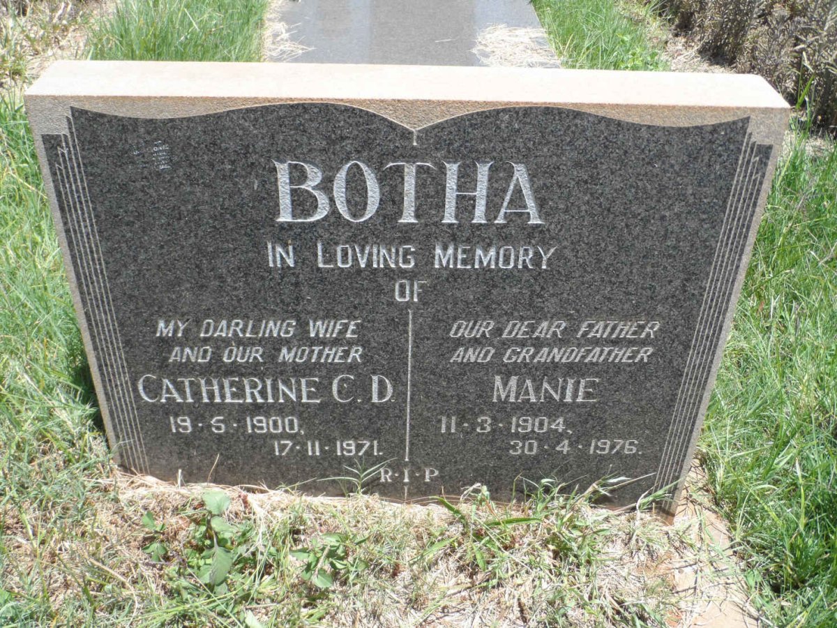 BOTHA Manie 1904-1976 &amp; Catherine C.D. 1900-1971