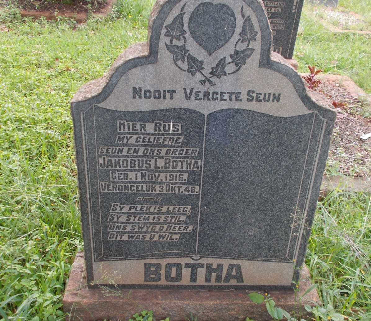 BOTHA Jakobus L. 1916-1948