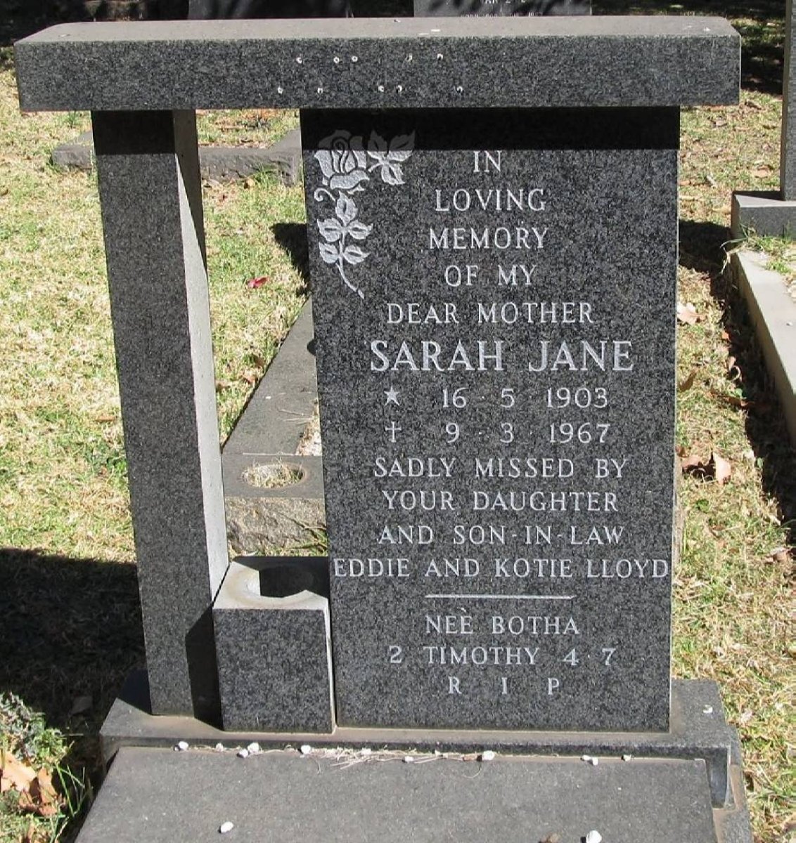 BOTHA Sarah Jane 1903-1967