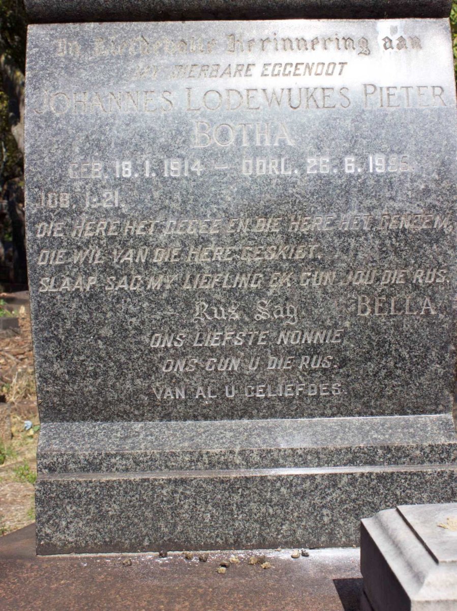 BOTHA Johannes Lodewukes Pieter 1914-1955
