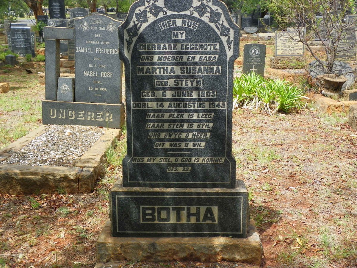 BOTHA Martha Susanna nee STEYN 1905-1945