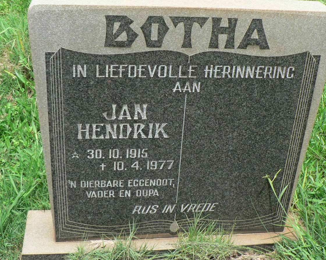 BOTHA Jan Hendrik 1915-1977
