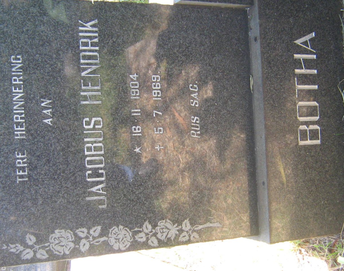 BOTHA Jacobus Hendrik 1904-1969