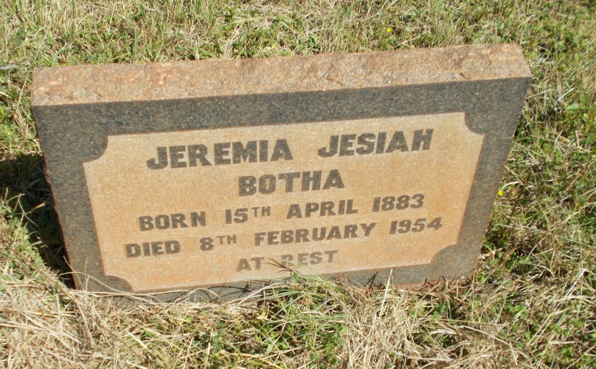 BOTHA Jeremia Jesiah 1883-1954