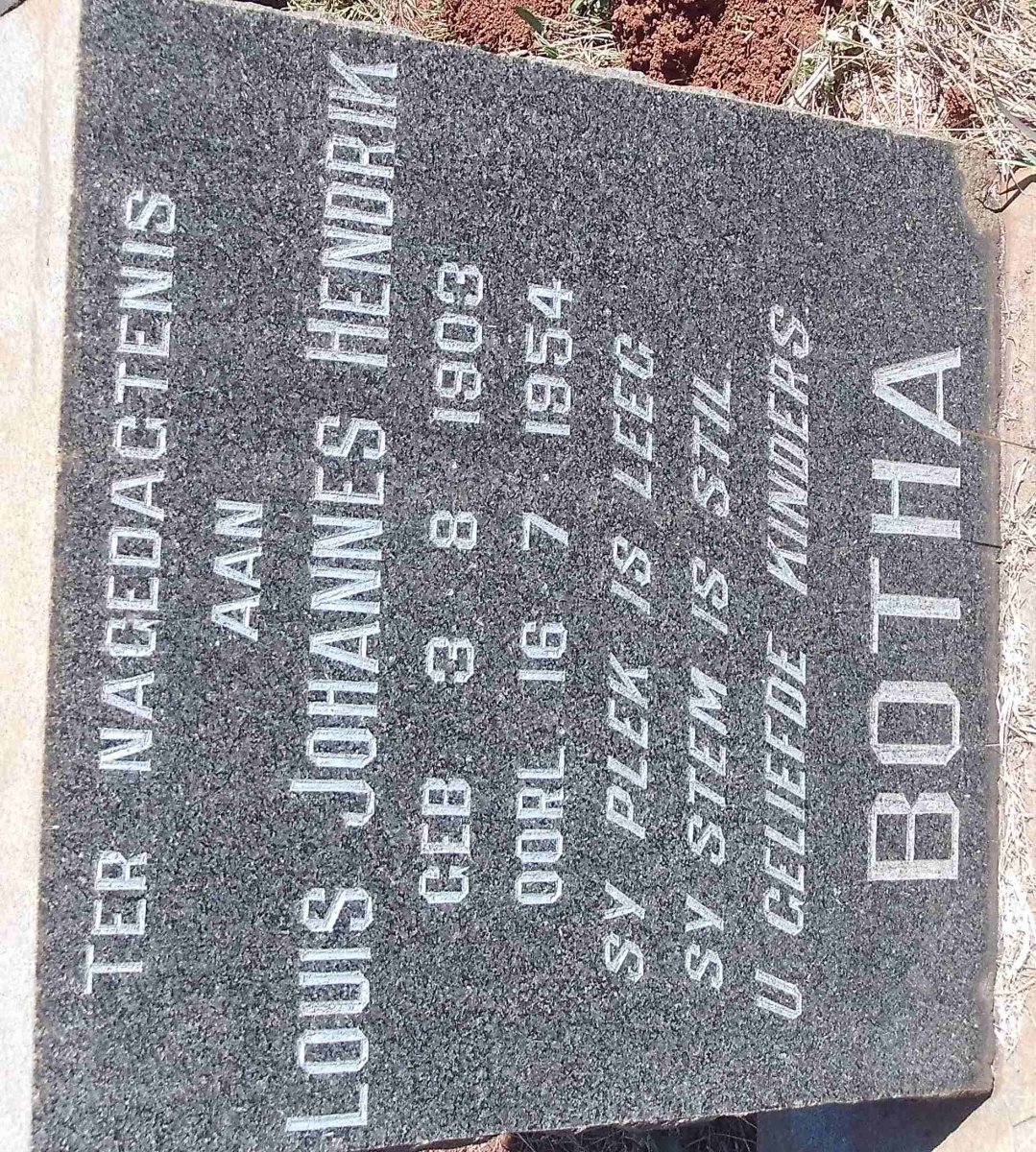 BOTHA Louis Johannes Hendrik 1903-1954