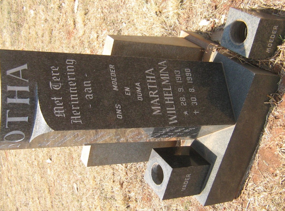 BOTHA Martha Wilhelmina 1913-1990