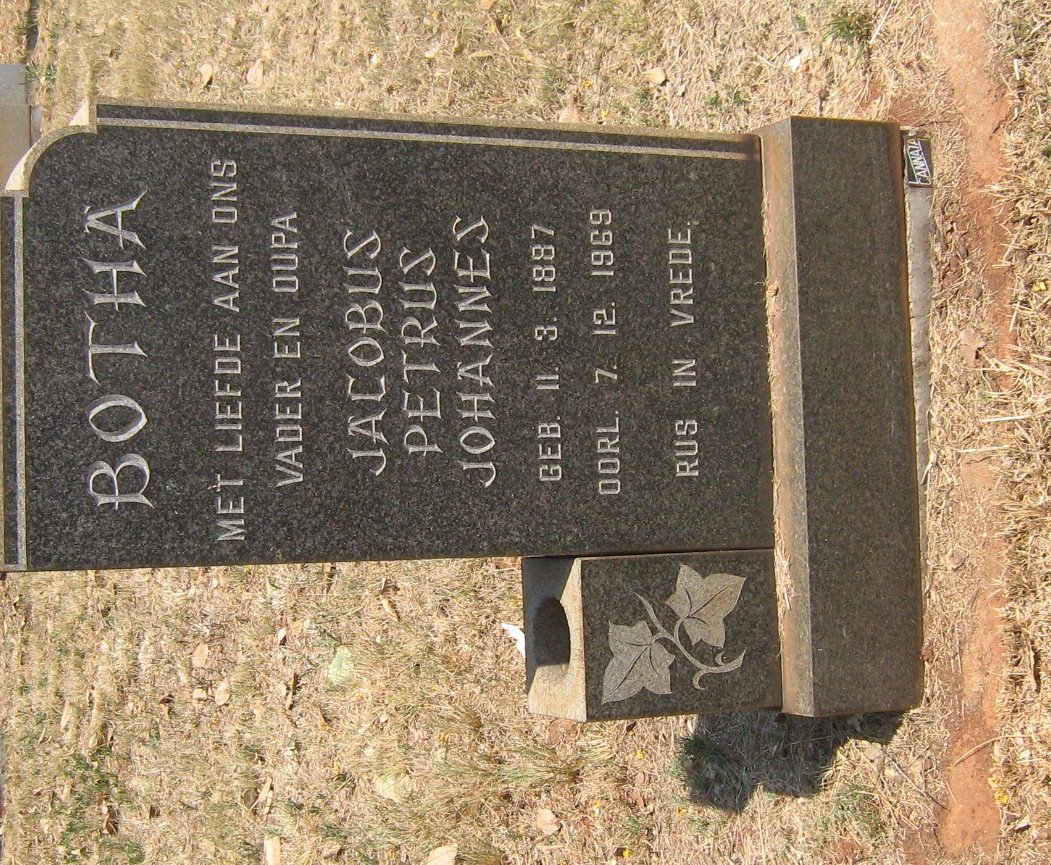 BOTHA Jacobus Petrus Johannes 1887-1969