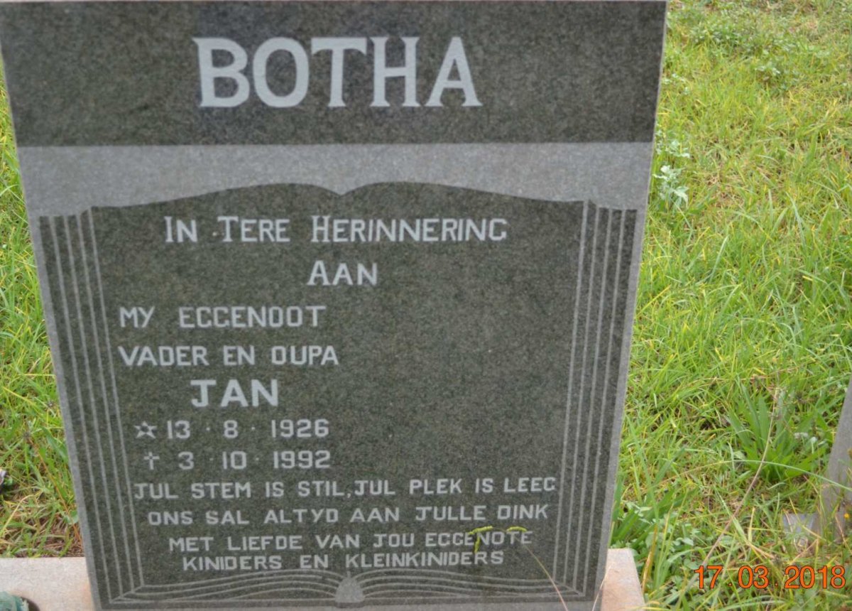 BOTHA Jan 1926-1992