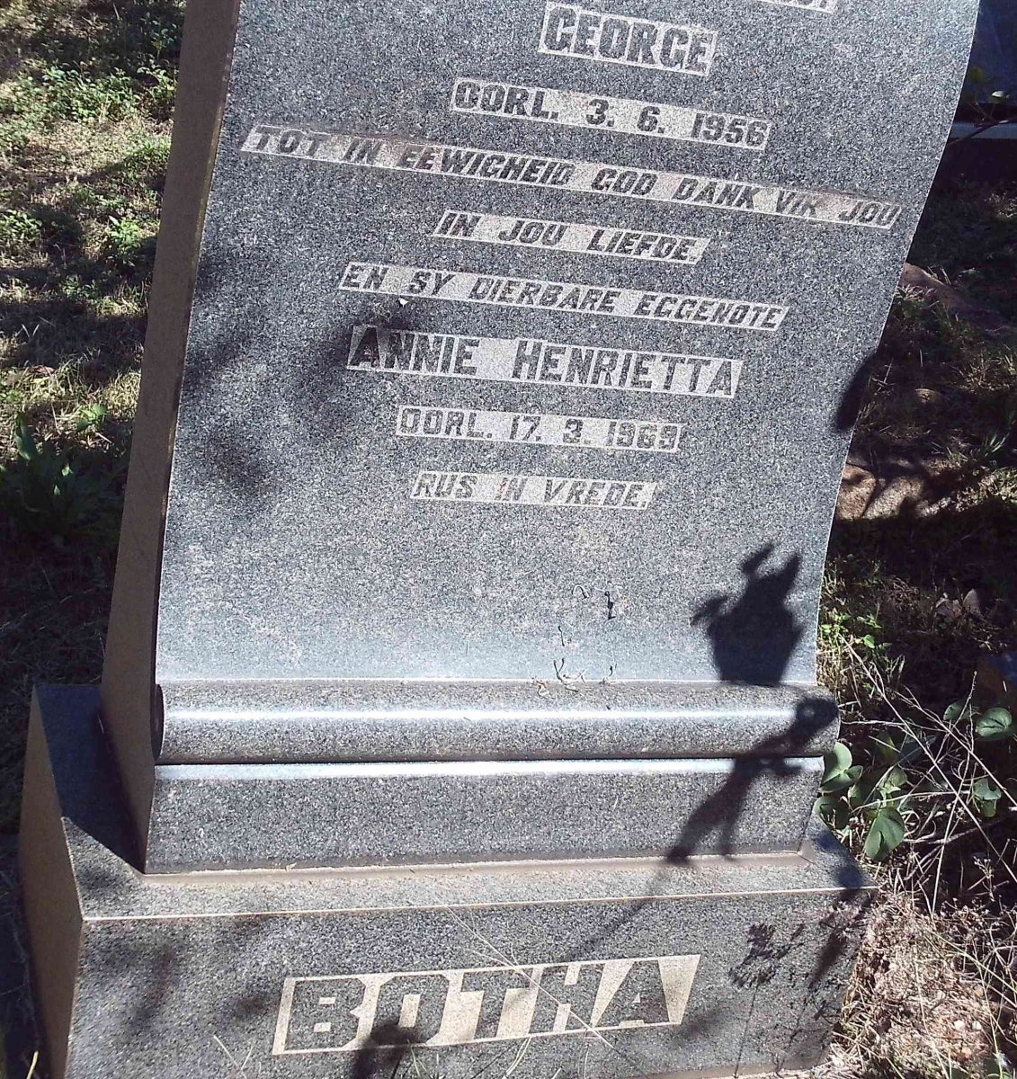 BOTHA George -1956 &amp; Annie Henrietta -1963