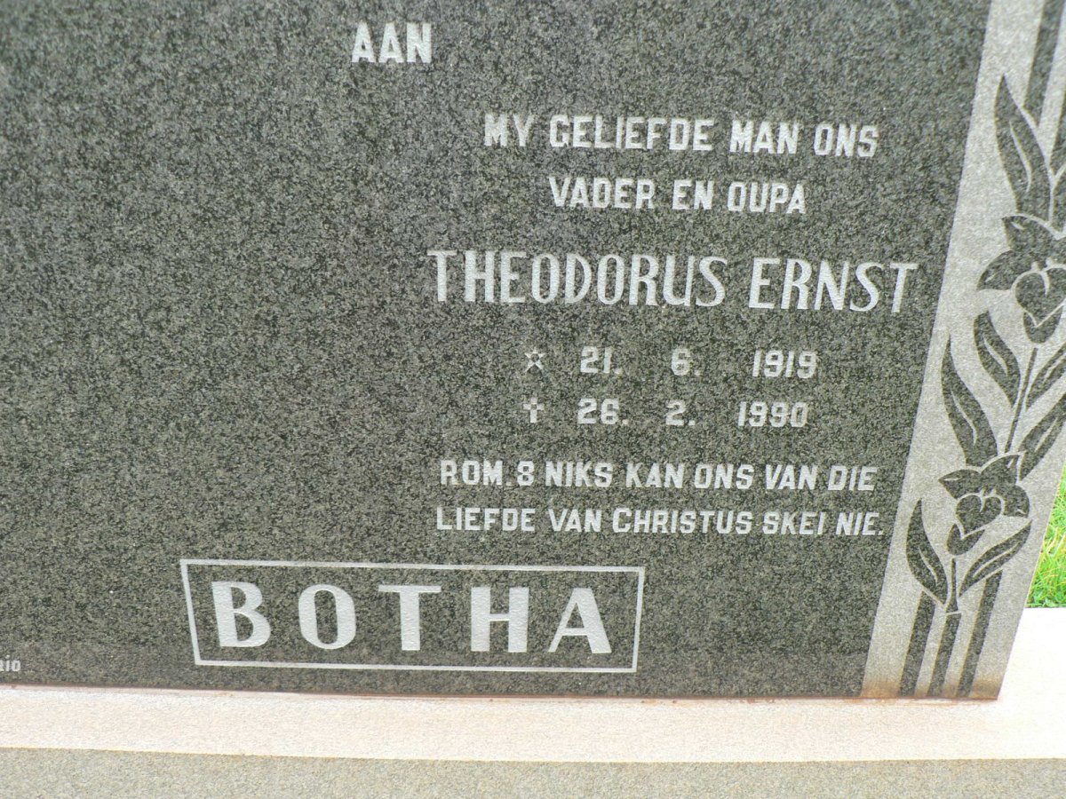 BOTHA Theodorus Ernst 1919-1990