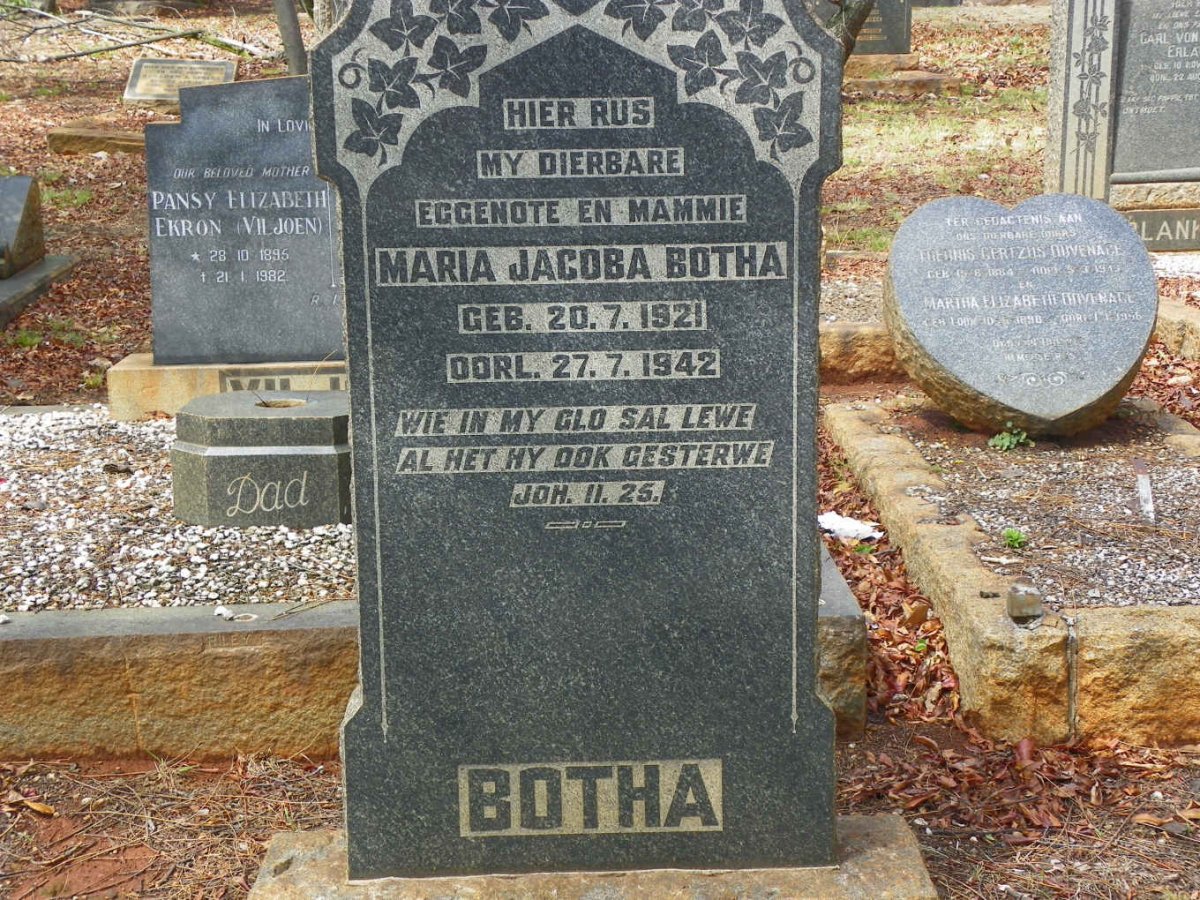 BOTHA Maria Jacoba 1921-1942