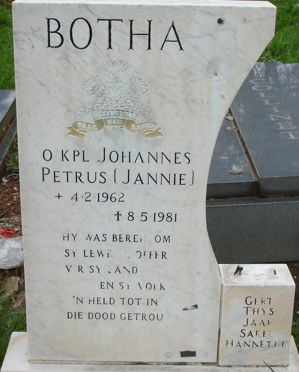 BOTHA Johannes Petrus 1962-1981