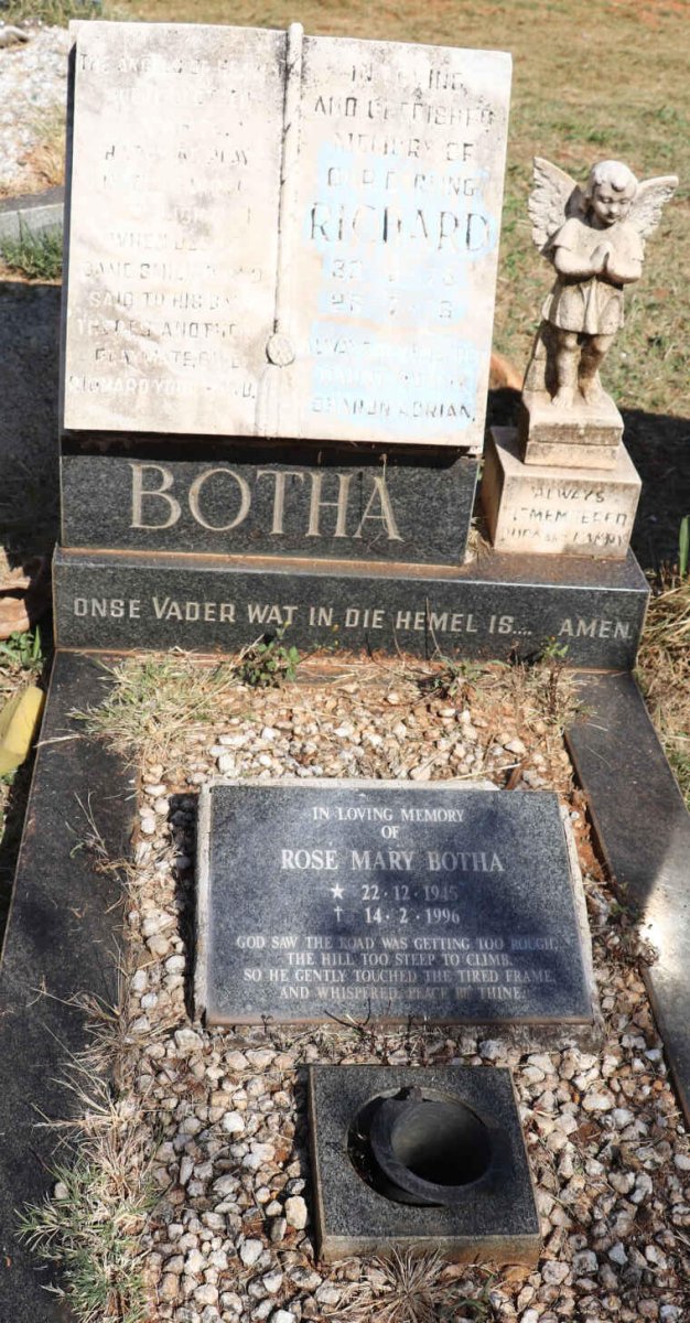 BOTHA Rose Mary 1945-1996 :: BOTHA Richard 1975-1976